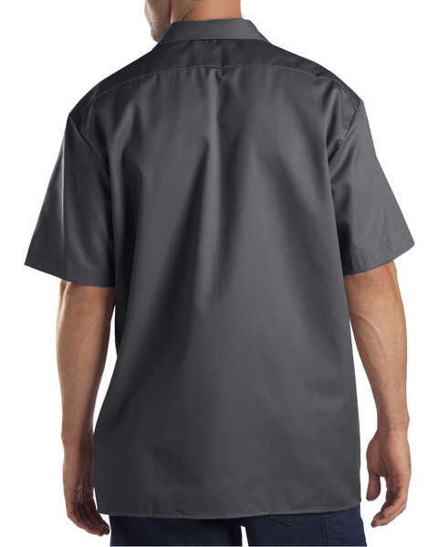 Image #2 - Dickies Men's Short Sleeve Twill Work Shirt - Big & Tall-Folded, Charcoal Grey, hi-res