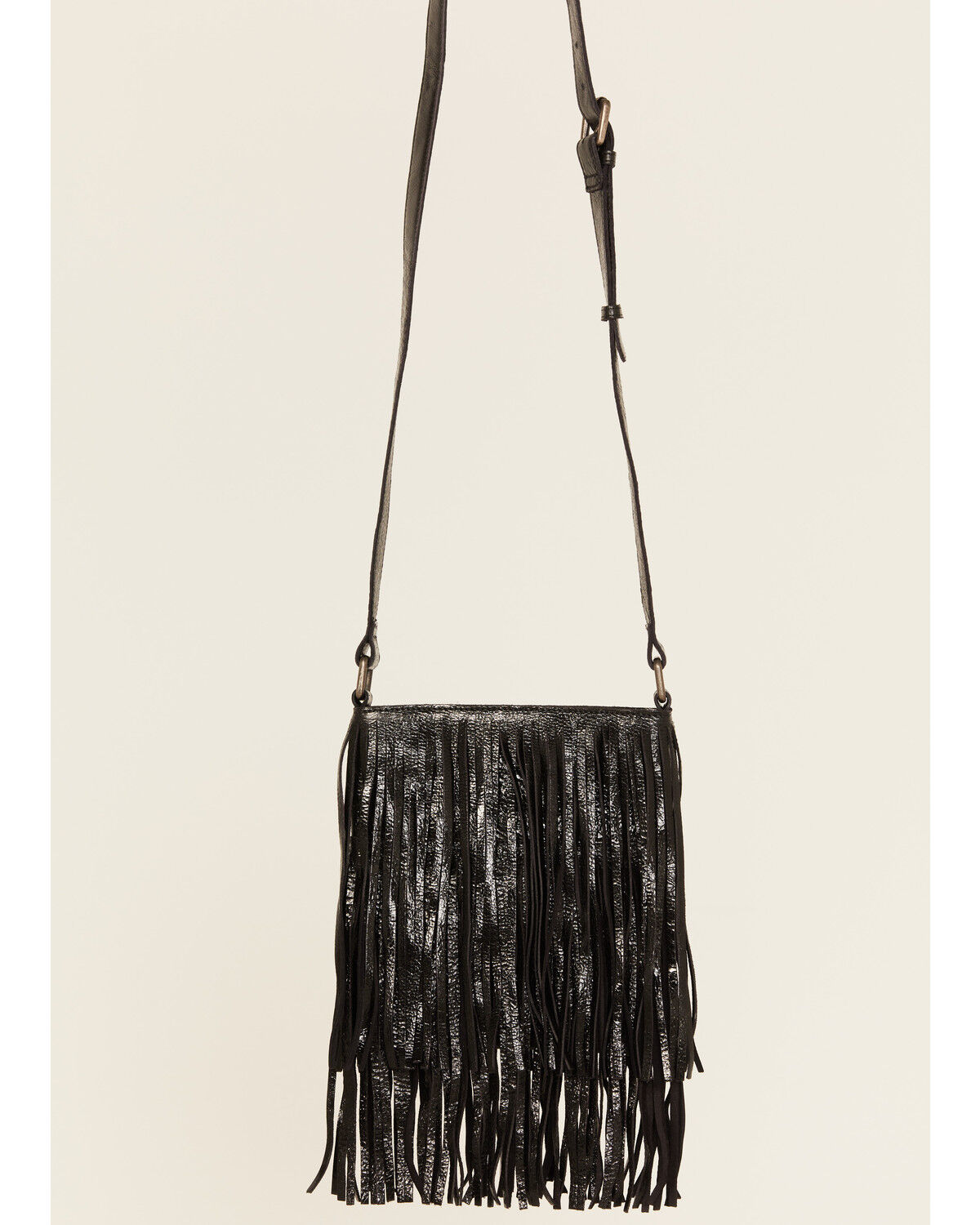 Image #2 - Idyllwind Women's Camarillo Metallic Fringe Suede Crossbody Bag, Black, hi-res