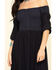 Coco + Jaimeson Women's Smocked Bodice Off The Shoulder Maxi Dress, Navy, hi-res