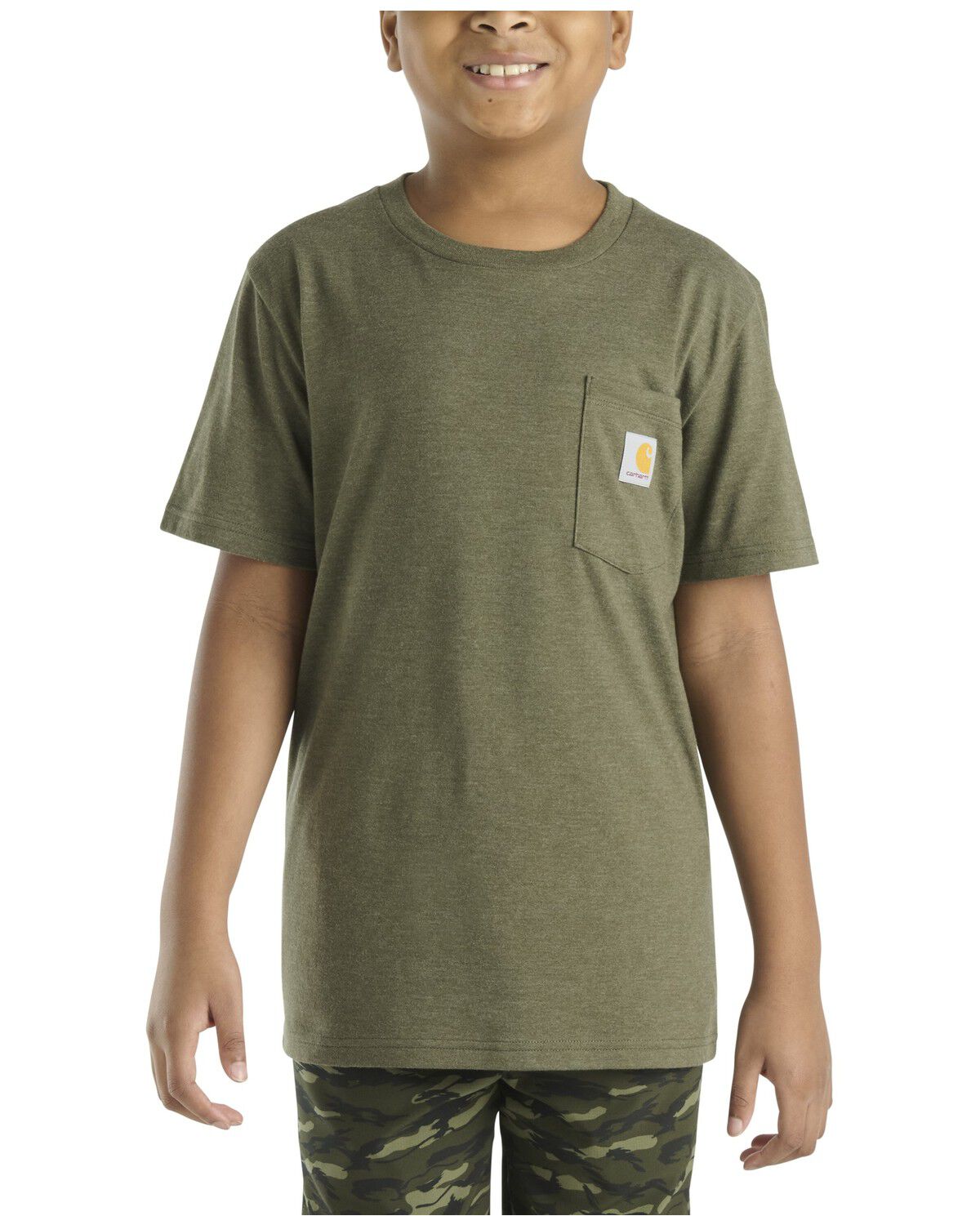 Image #3 - Carhartt Boys' Logo Short Sleeve Graphic T-Shirt, Olive, hi-res