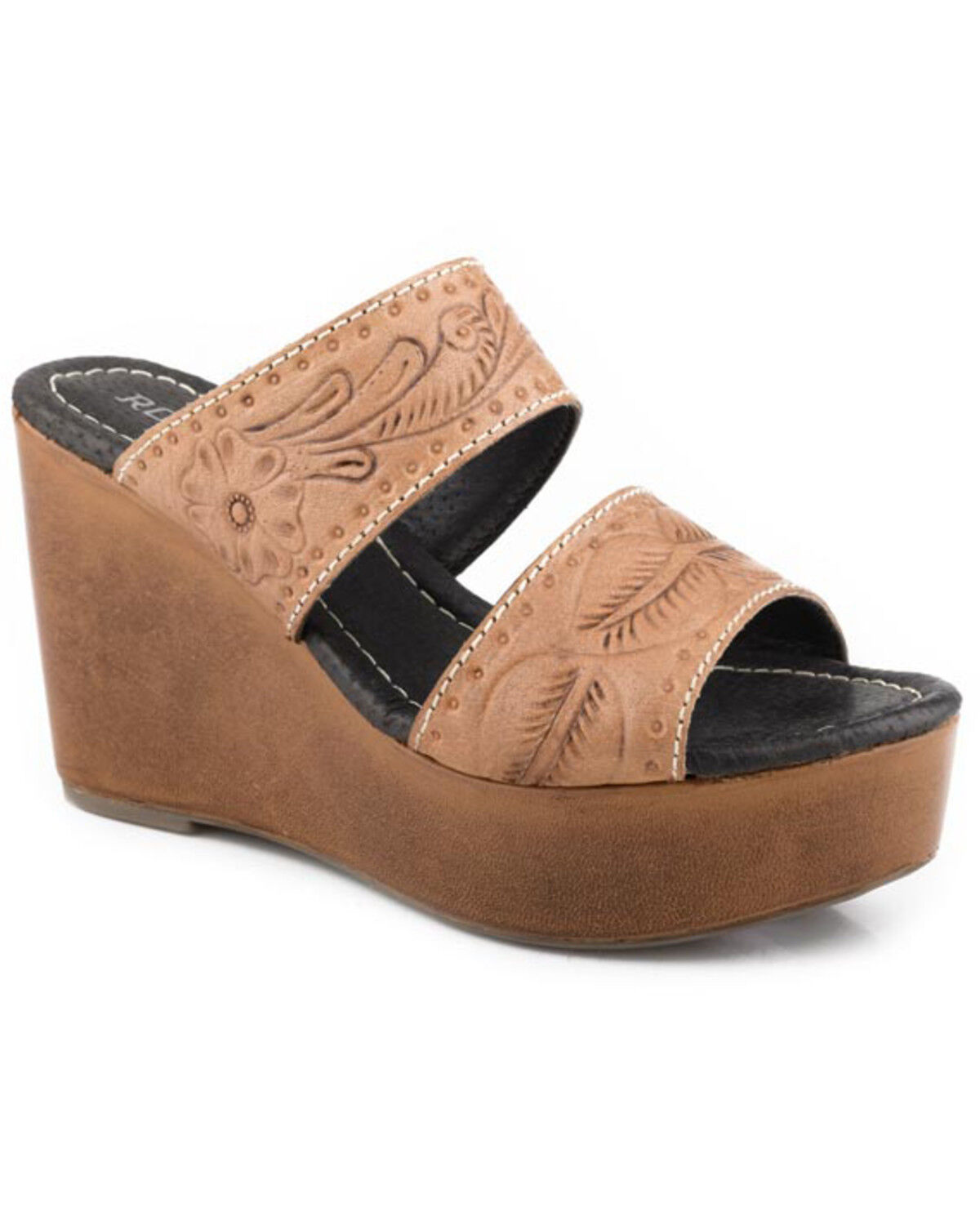 Image #1 - Roper Women's Diva II Wedge Heels, Tan, hi-res