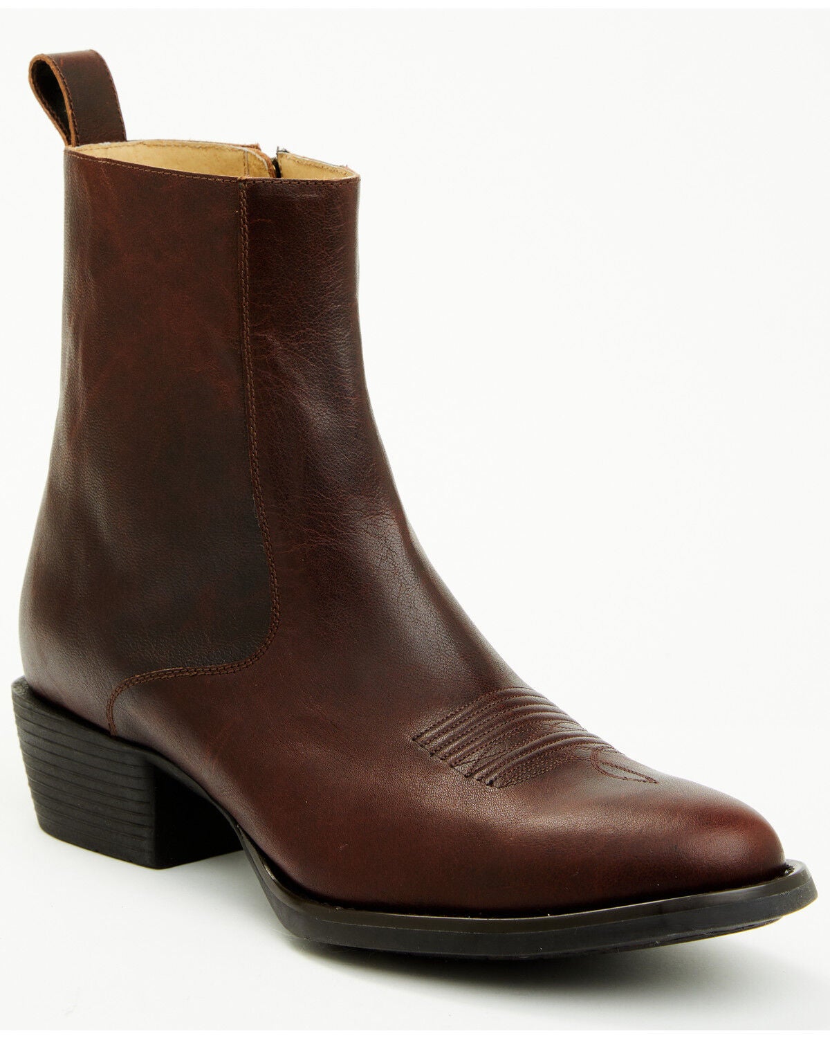 Cody James Men's Larsen Western Ankle Boots - Round Toe, Cognac, hi-res