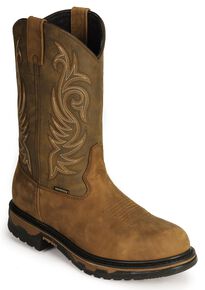 Laredo Men's Waterproof H2O Western Work Boots - Soft Toe, Tan Distressed, hi-res