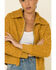 Angie Women's Mustard Zip Front Sherpa Lined Jacket , Mustard, hi-res