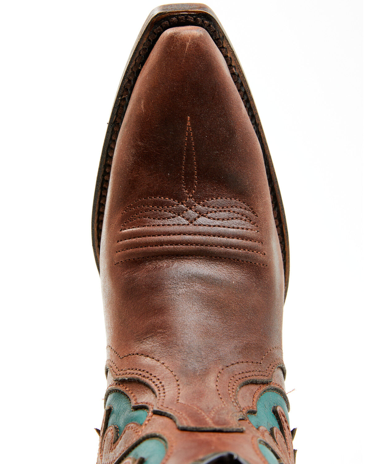 Image #6 - Circle G Women's Inlay Western Booties - Snip Toe, Brown, hi-res