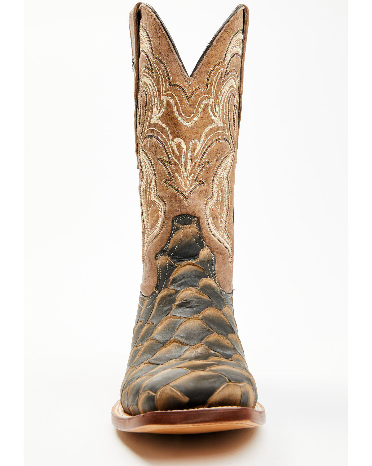 Image #4 - Tanner Mark Men's Monster Fish Print Western Boots - Broad Square Toe, Oryx, hi-res