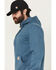 Image #2 - Carhartt Men's Rain Defender® Loose Fit Heavweight Quarter-Zip Hooded Pullover, Blue, hi-res