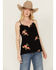 Image #1 - Wild Moss Women's Embroidered Cami, Black, hi-res