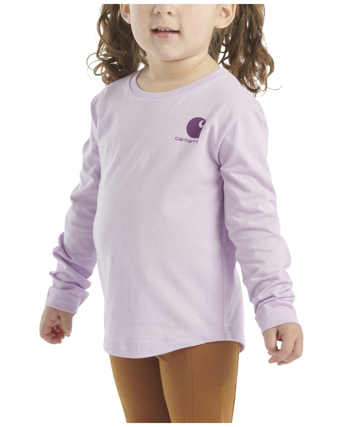 Image #2 - Carhartt Toddler Girls' Desert Logo Long Sleeve Graphic Shirt, Purple, hi-res