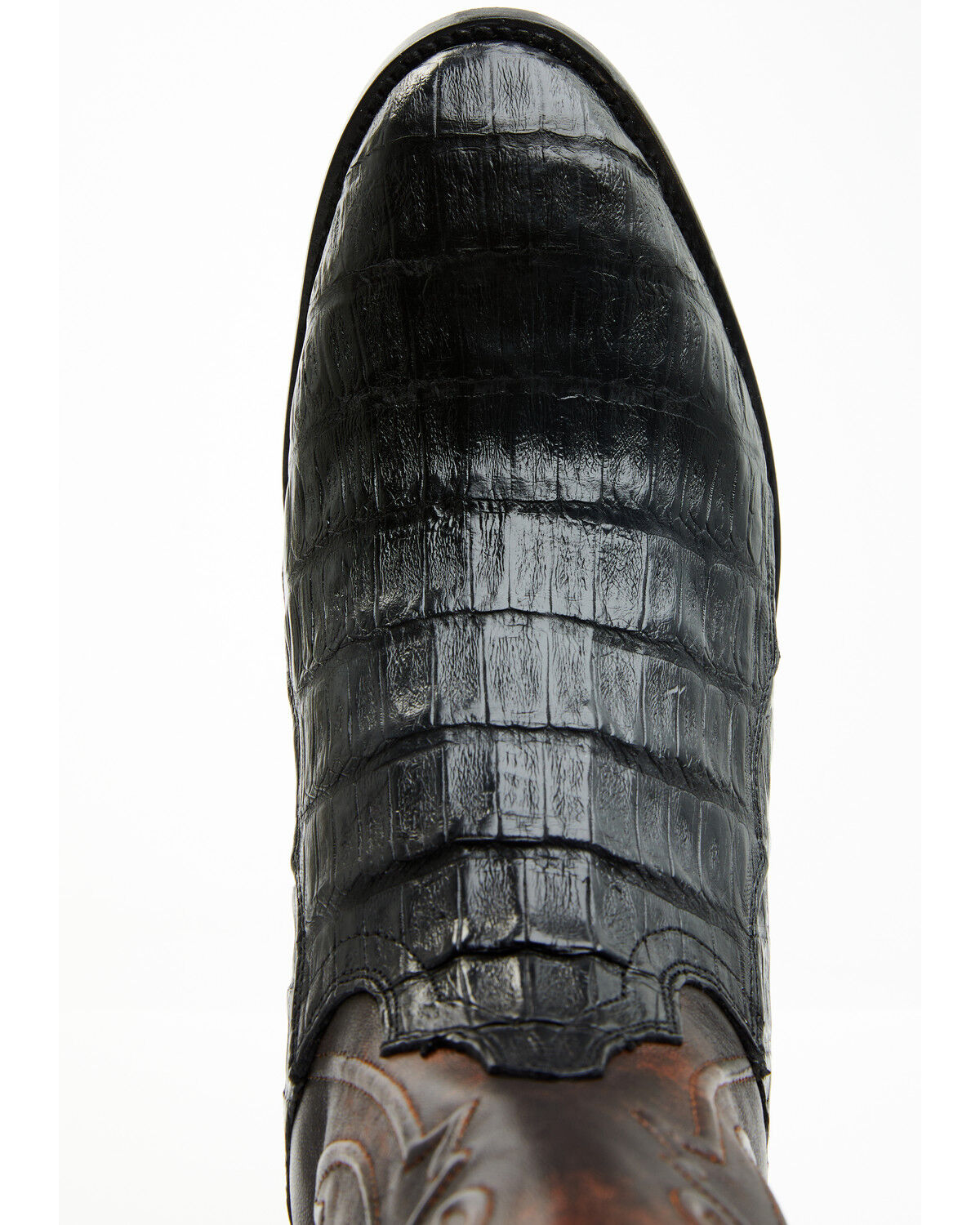 Image #6 - Dan Post Men's Exotic Caiman 12" Western Boots - Round Toe, Black, hi-res