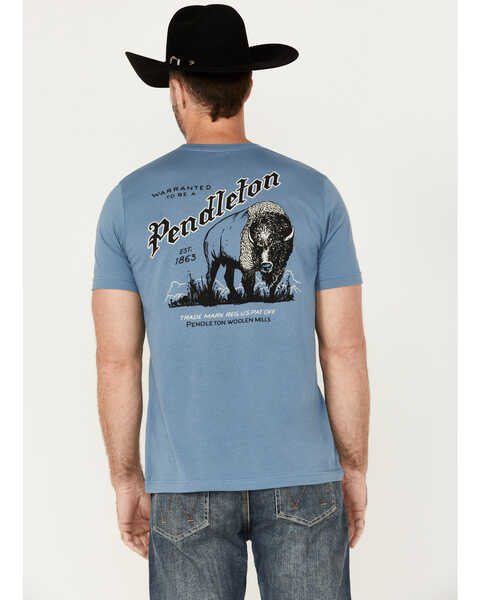Pendleton Men's Vintage Buffalo Short Sleeve Graphic T-Shirt, Steel Blue, hi-res