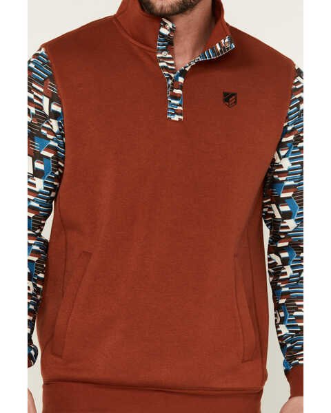 Image #3 - RANK 45® Men's Baygen Colorblock Pullover  , Dark Orange, hi-res