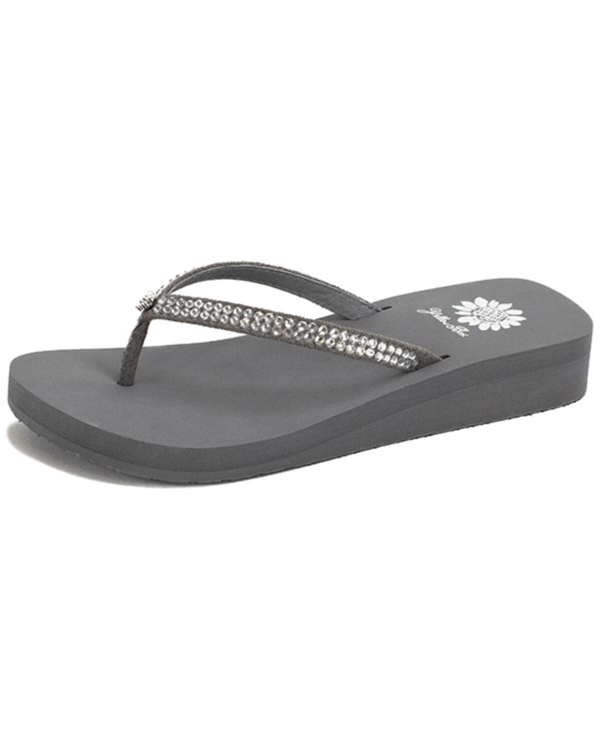 Image #1 - Yellow Box Women's Jello Rhinestone Sandals, Grey, hi-res