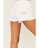 Image #2 - Grace In LA Women's Light Wash Sequin Star Shorts, White, hi-res