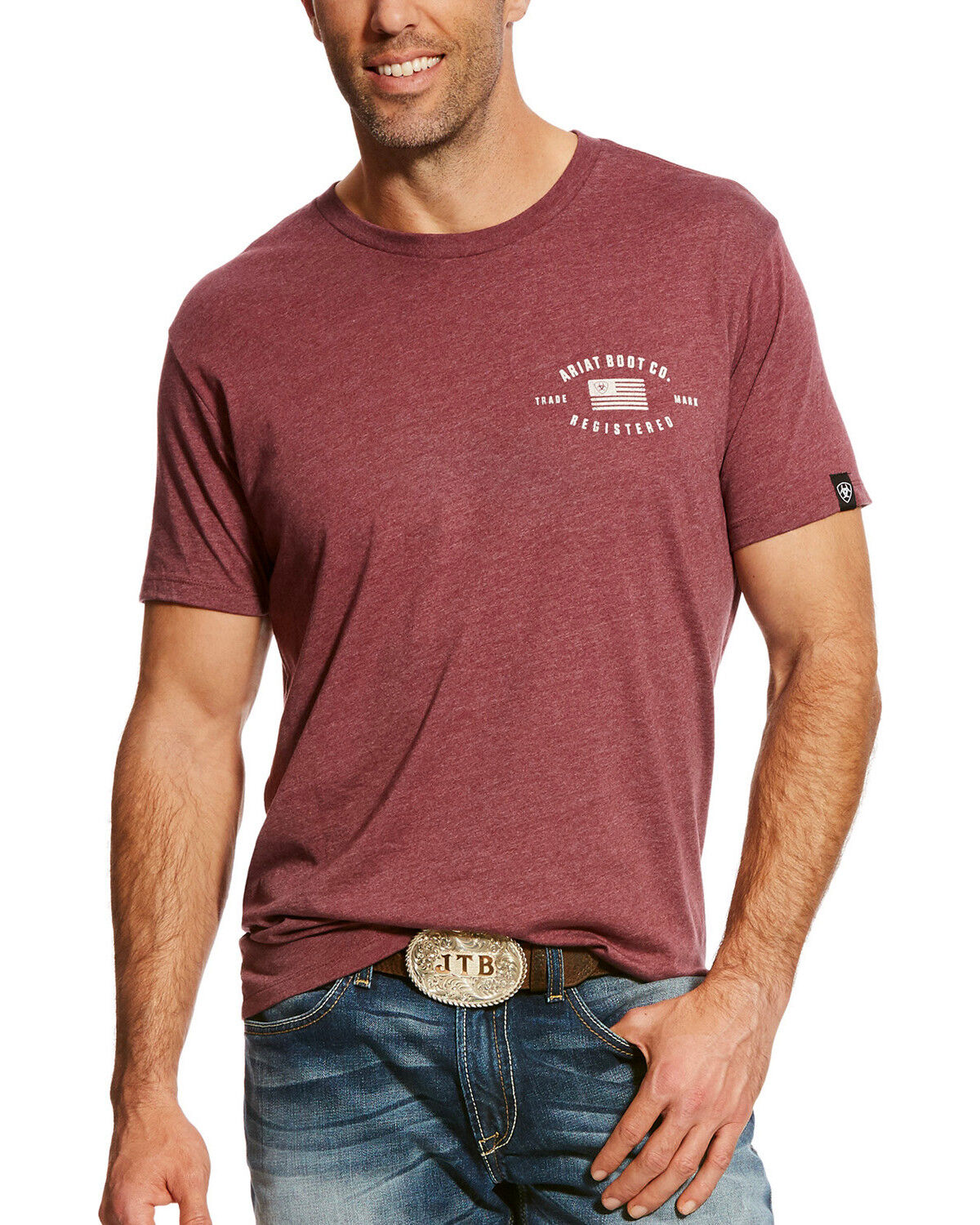Image #1 - Ariat Men's USA Registered Short Sleeve Graphic T-Shirt, , hi-res