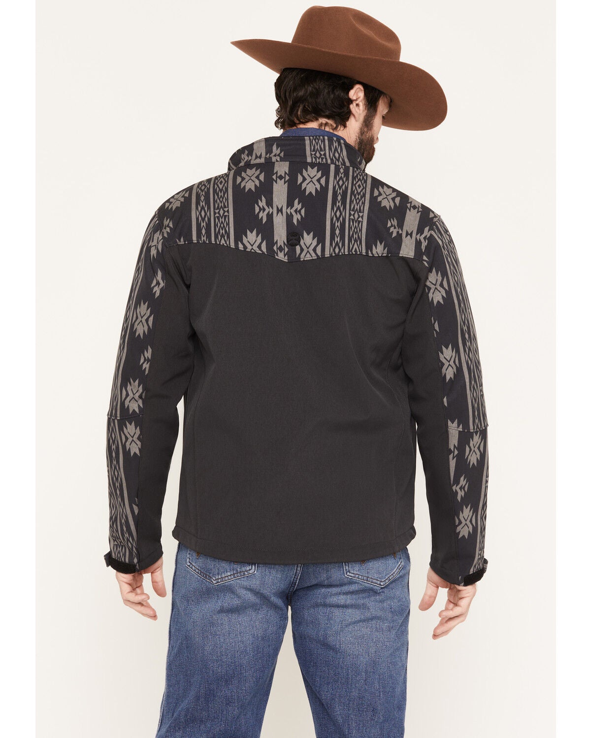 Image #4 - Hooey Men's Jackson Southwestern Color Block Softshell Jacket, Black, hi-res