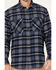 Image #3 - Hawx Men's Ball Plaid Print Long Sleeve Button-Down Flannel Work Shirt, Navy, hi-res