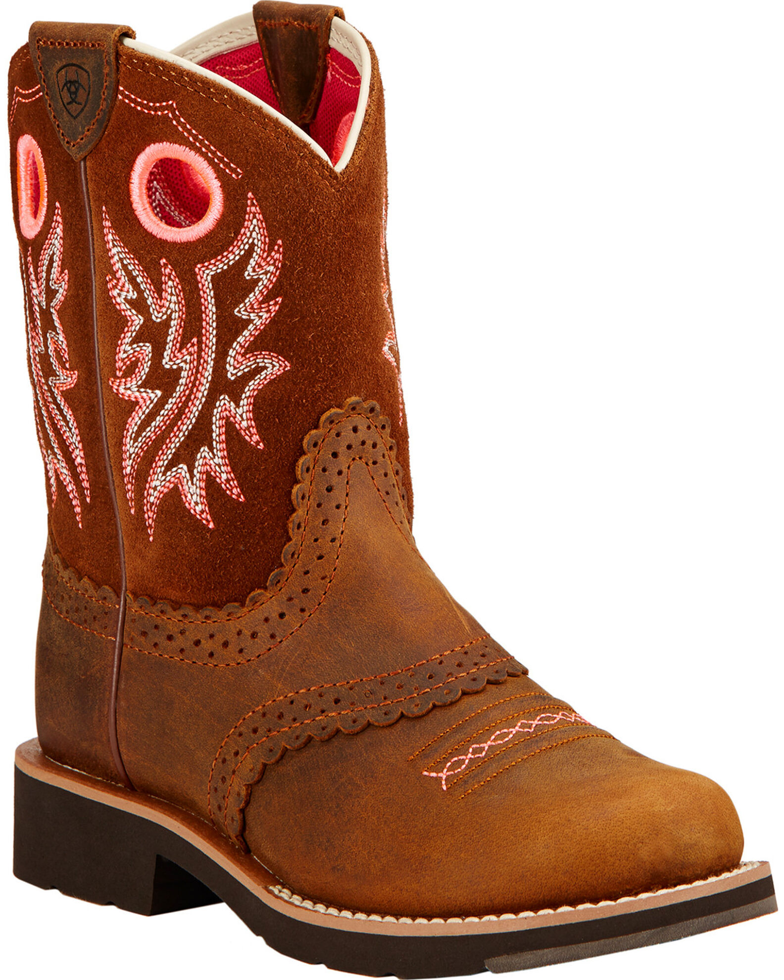 Ariat Girls Fatbaby Powder Brown Western Boots Round Toe Country Outfitter