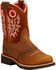 Image #1 - Ariat Girls' Fatbaby Powder Brown Western Boots - Round Toe, Brown, hi-res