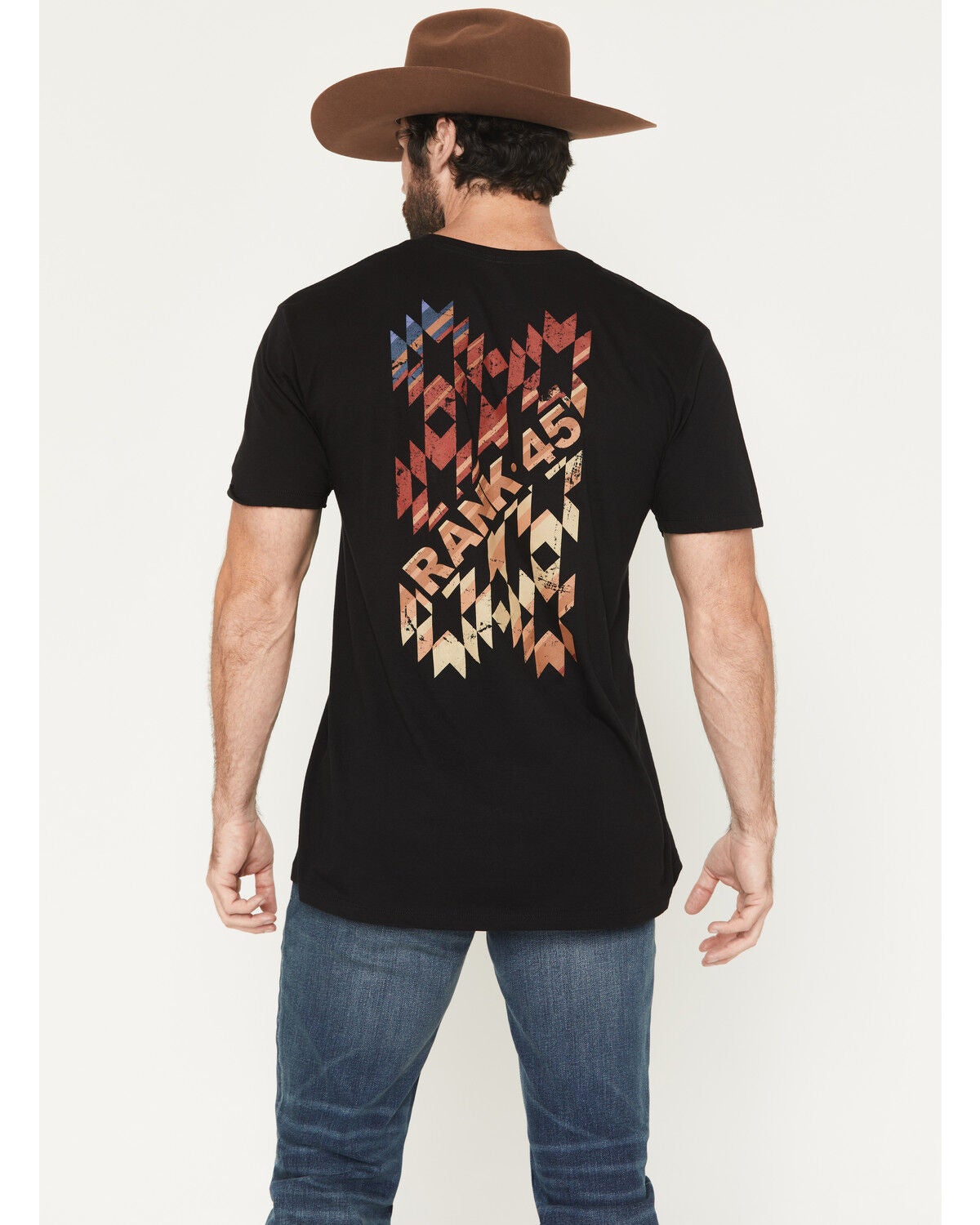 RANK 45&reg; Men's Southwestern Logo Short Sleeve Graphic T-Shirt, Black, hi-res