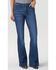 Image #1 - Wrangler Retro Women's Bailey Medium Wash High Rise Trouser Stretch Denim Jeans, , hi-res