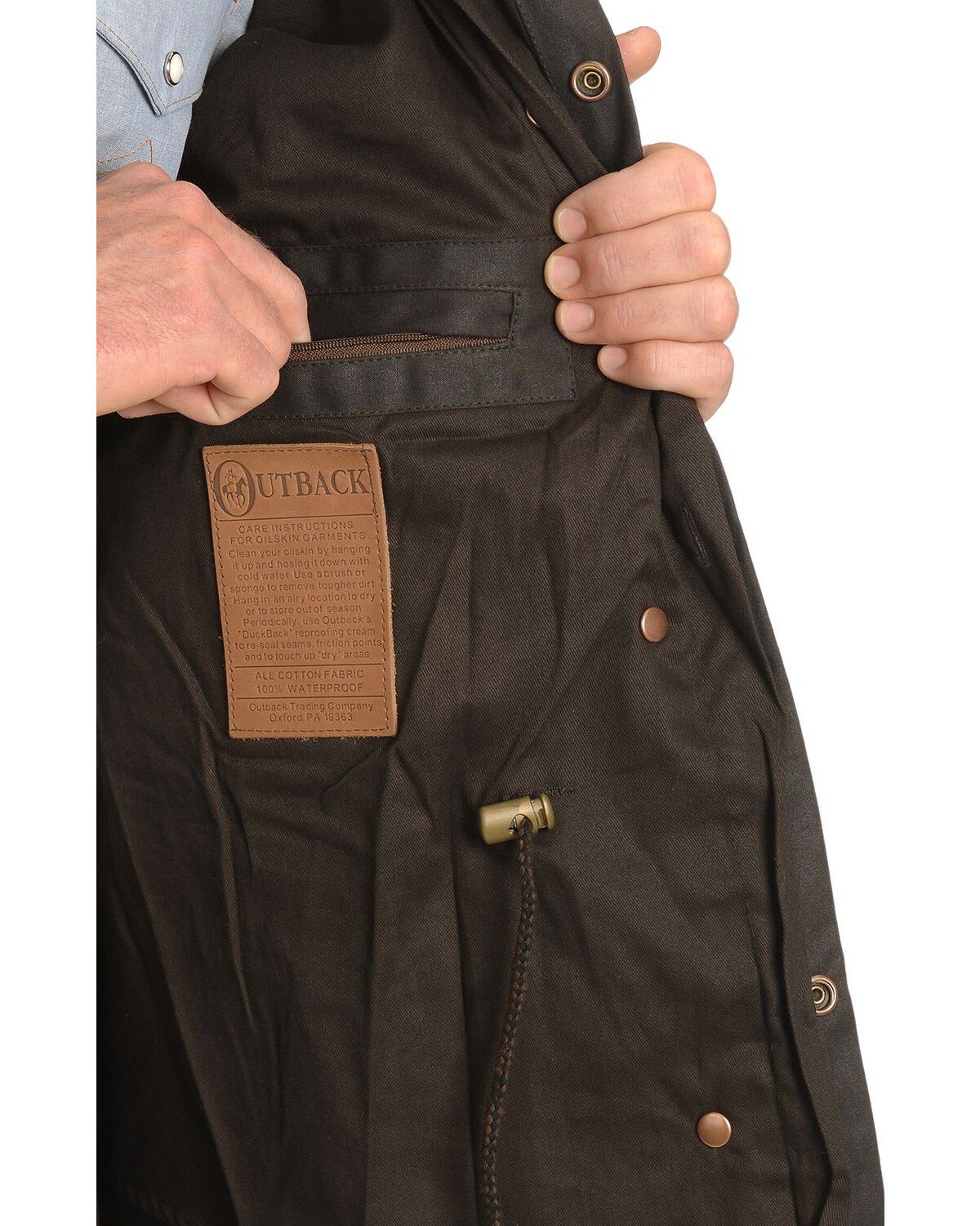 Image #7 - Outback Trading Co. Men's Short Oilskin Duster, Brown, hi-res