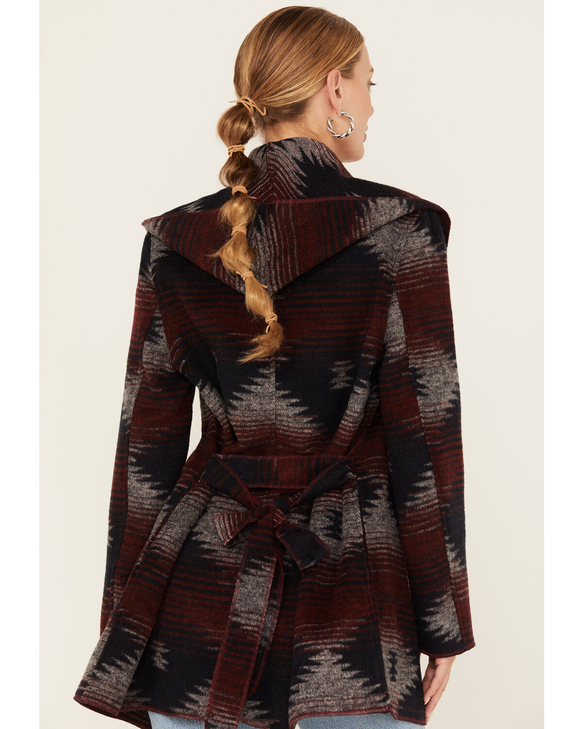 Image #4 - Cripple Creek Women's Southwestern Print Hooded Wrap Jacket, , hi-res