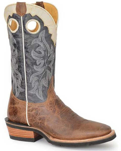 Roper Men's Ride Em' Cowboy Western Boots - Square Toe, Tan, hi-res