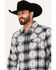 Image #2 - Moonshine Spirit Men's Smoke Signal Southwestern Plaid Print Long Sleeve Snap Western Shirt, Tan, hi-res