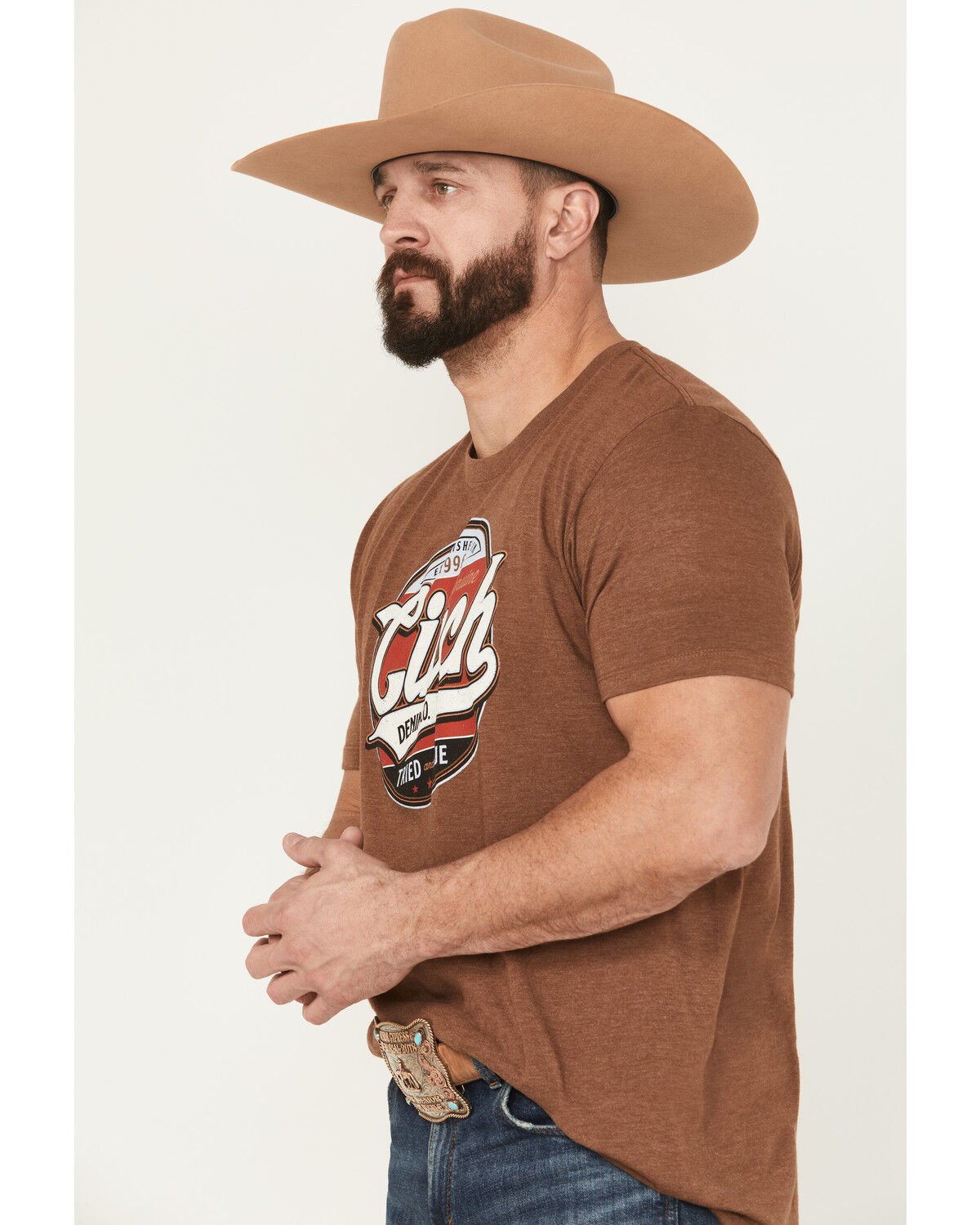 Image #2 - Cinch Men's Logo Short Sleeve Graphic T-Shirt, Brown, hi-res