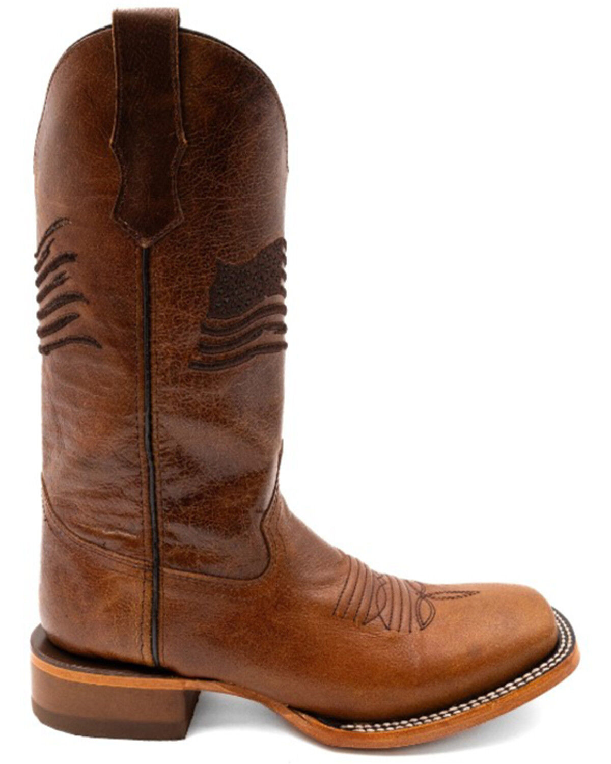 Image #2 - Ferrini Men's Patriot Western Boots - Broad Square Toe, Honey, hi-res