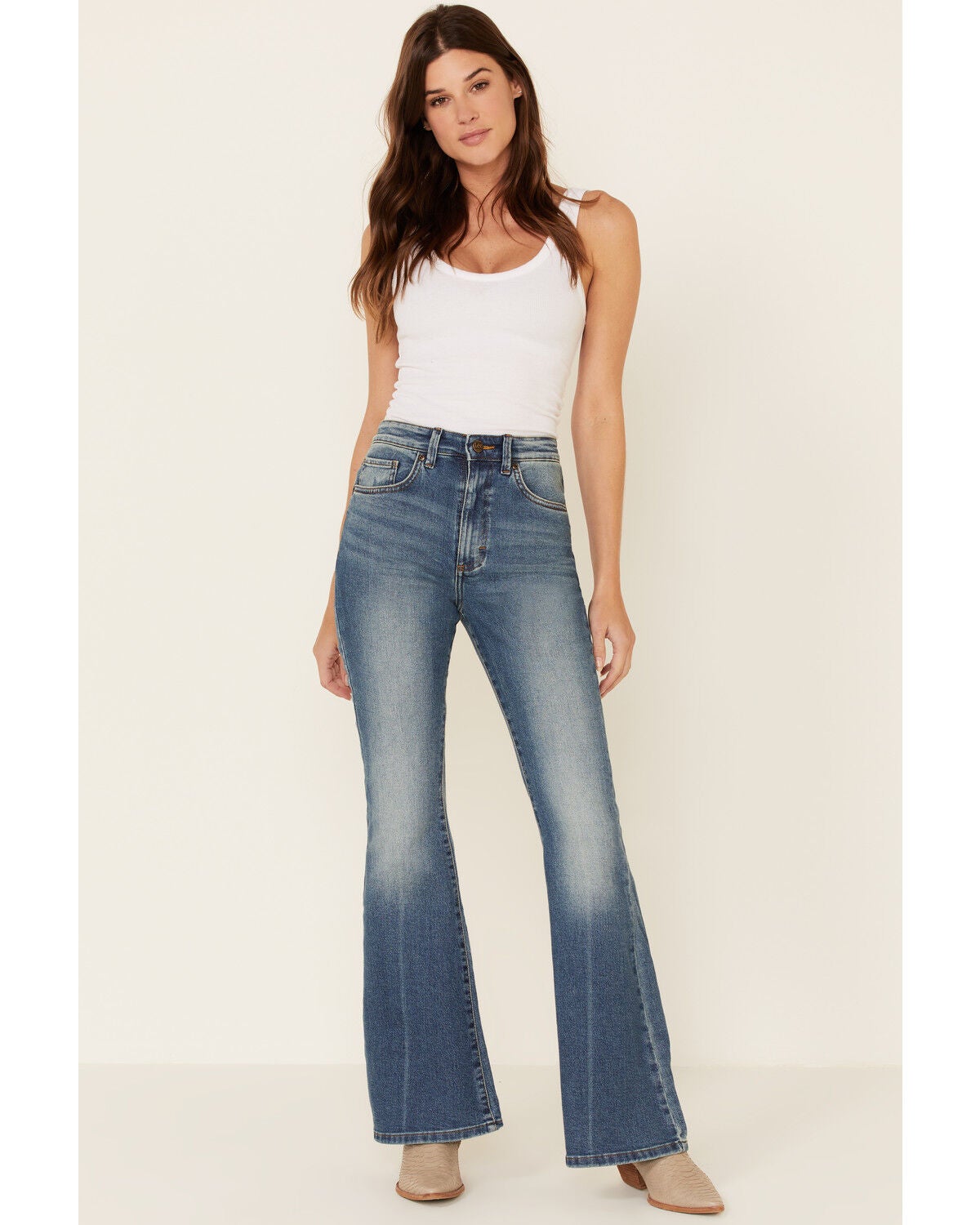 Lee Women's Wisteria Flare Leg Jeans, Blue, hi-res