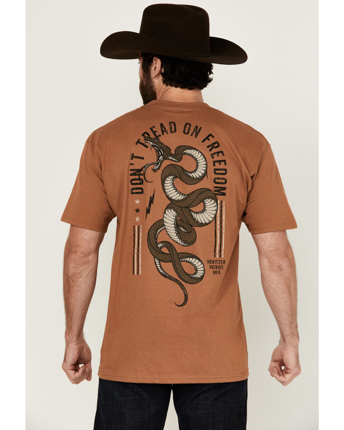 Image #4 - Howitzer Men's Freedom Defend Short Sleeve Graphic T-Shirt, Tan, hi-res