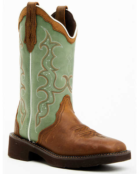 Image #1 - Justin Women's Raya Western Boots - Broad Square Toe, Brown, hi-res