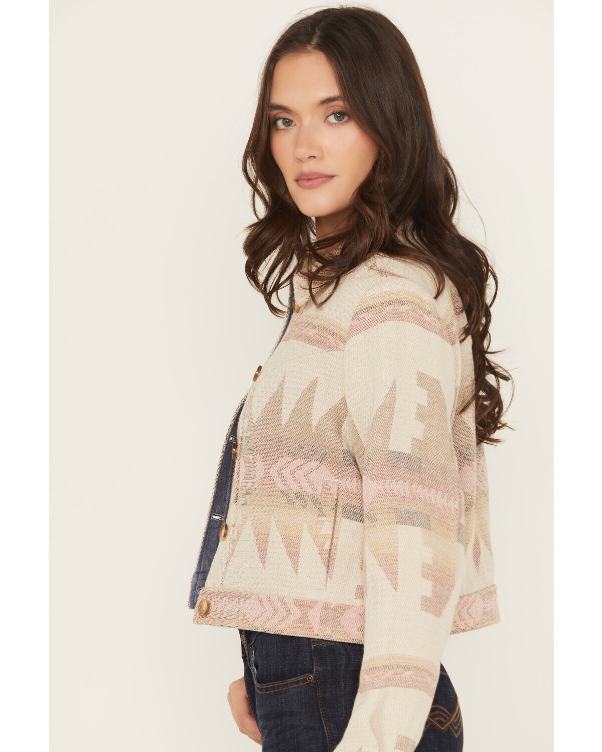 Image #2 - Idyllwind Women's Mercer Southwestern Print Cropped Shacket, Nude, hi-res
