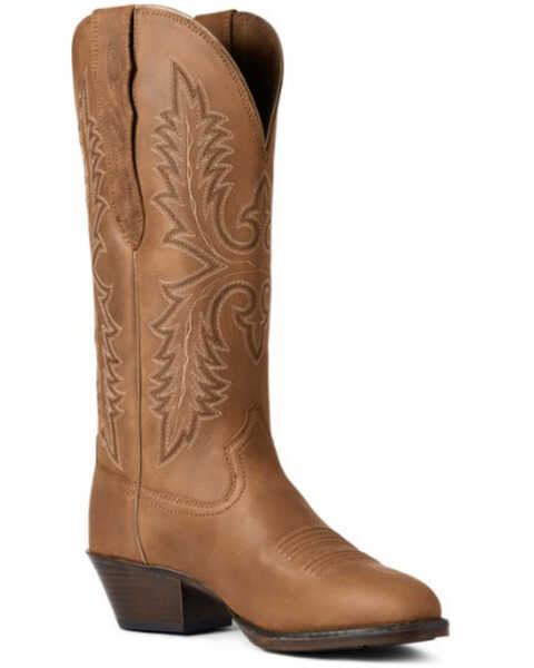 Image #1 - Ariat Women's Tan Bomber Heritage Elastic Cuff Lightweight Full-Grain Western Performance Boots - Round Toe  , Brown, hi-res