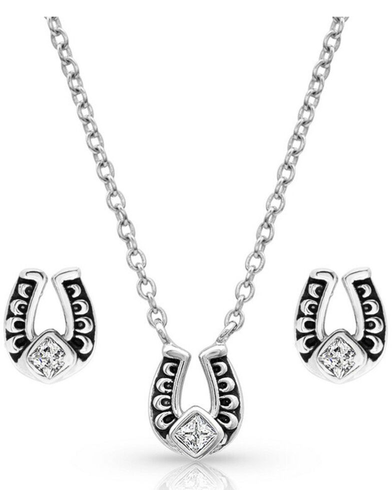 Montana Silversmiths Women's Keep A Little Luck Jewelry Set, Silver, hi-res