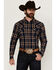 Image #1 - Cody James Men's Tombstone Plaid Print Long Sleeve Snap Western Shirt, , hi-res