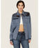 Image #2 - Cleo + Wolf Women's Axel Printed Long Sleeve Button-Down Shirt, Indigo, hi-res