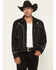 Image #1 - Scully Men's Western Embroidered Snap Jacket, Dark Brown, hi-res