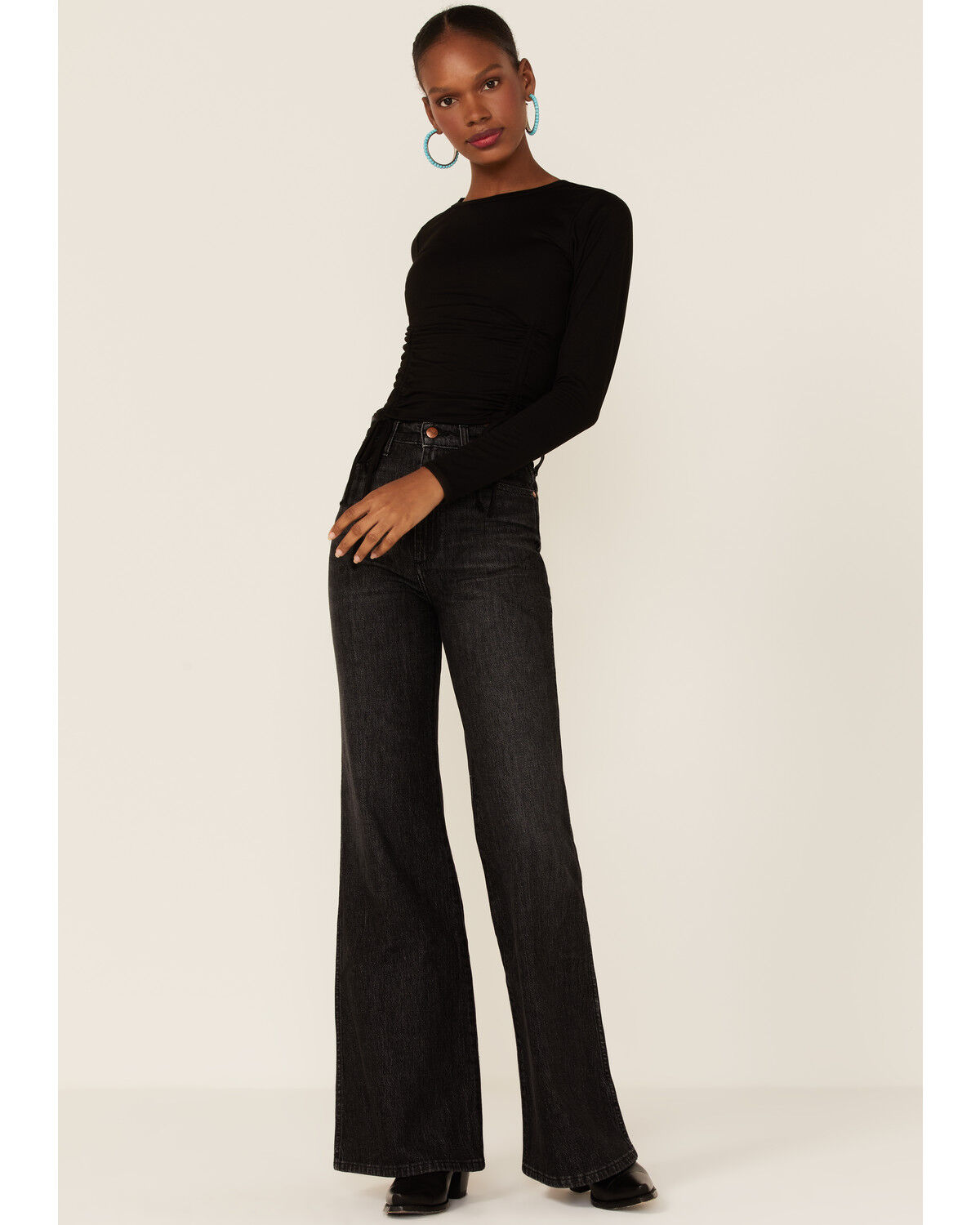 Image #4 - Moa Moa Women's Cinched Top, Black, hi-res