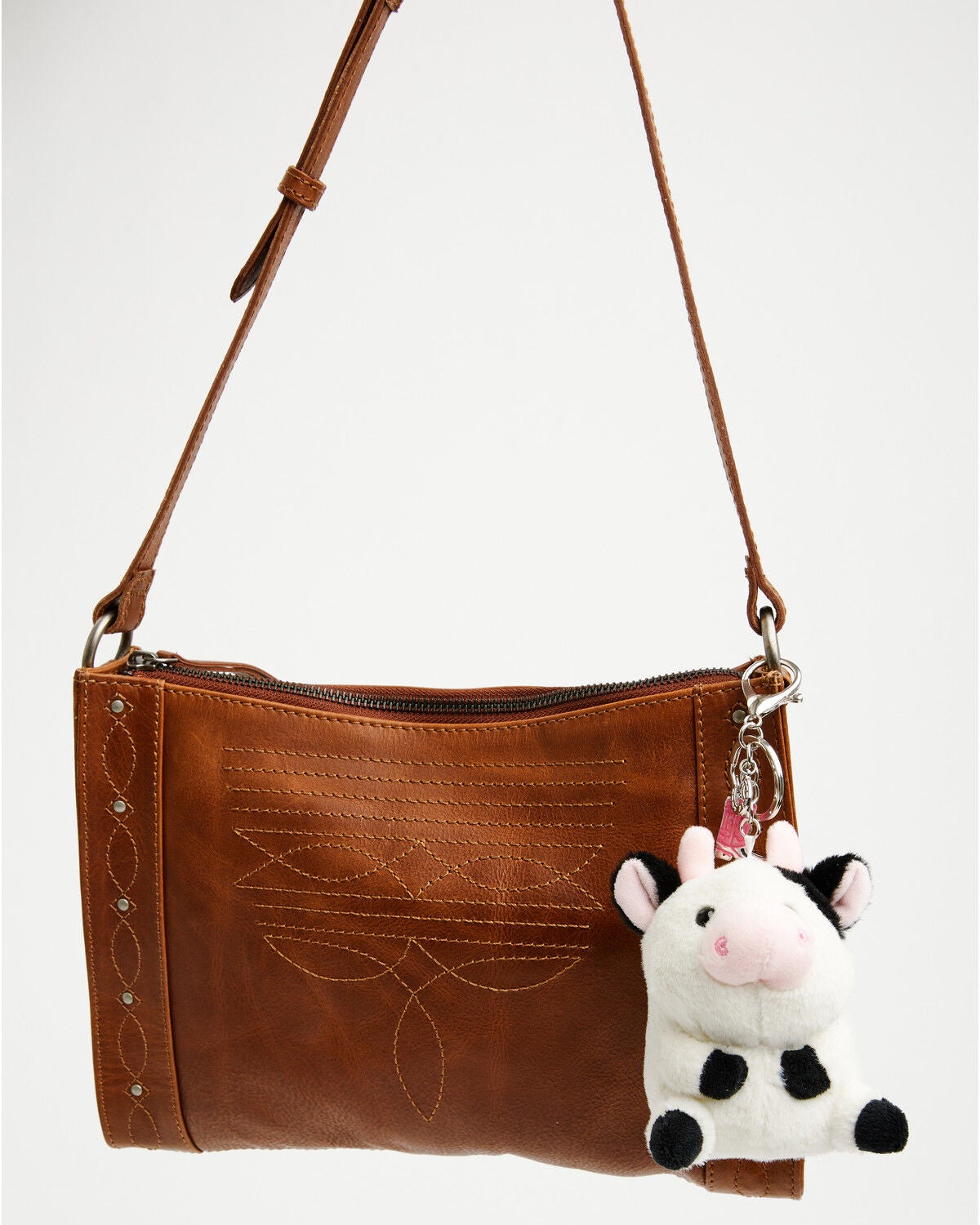 Shyanne Dairy Cow Plush Bag Charm, White, hi-res