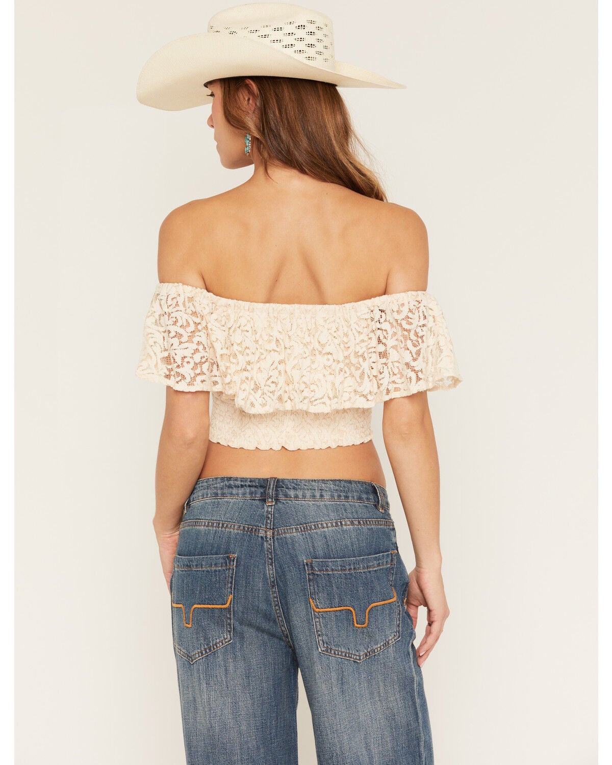 Image #4 - Shyanne Women's Loxley Cropped Lace Top, Natural, hi-res