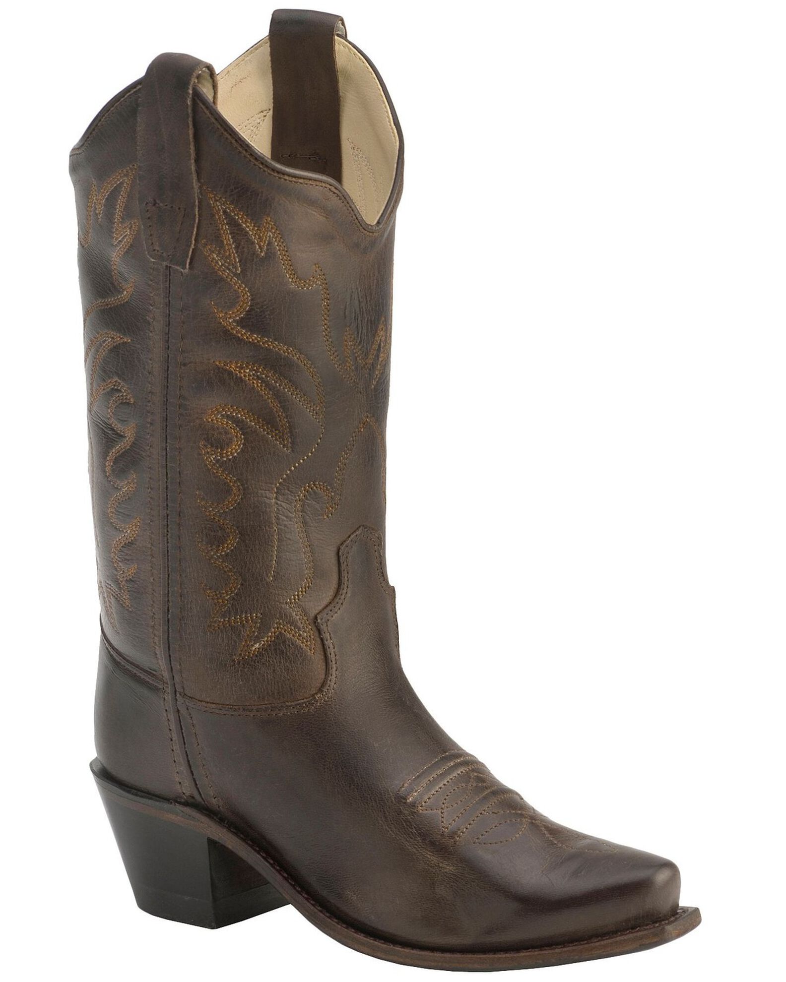 Old West Boys Fashion Stitched Western Boots Snip Toe Country