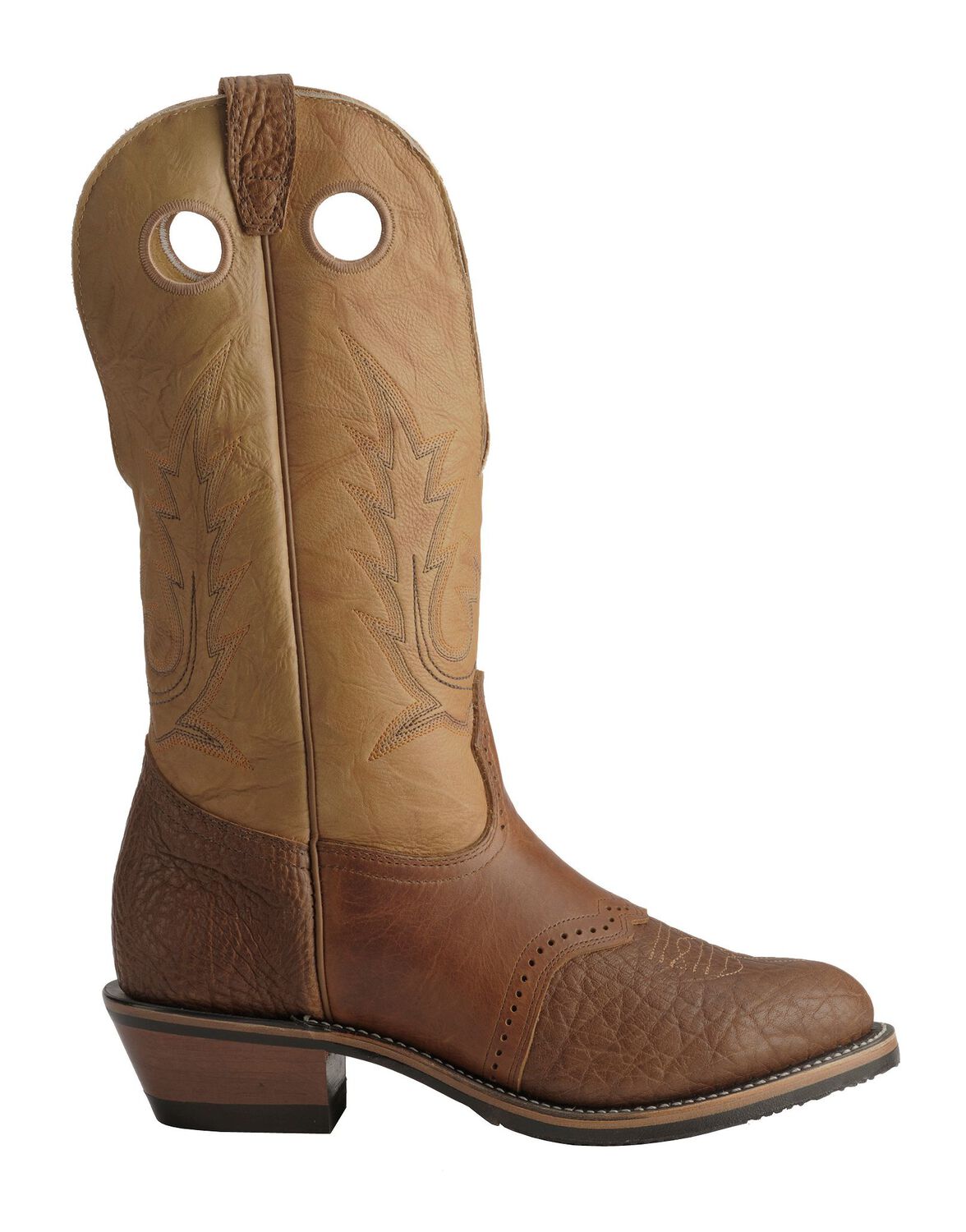Image #2 - Boulet Men's Buckaroo Saddle Western Boots - Round Toe, Bay Apache, hi-res