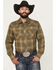 Image #1 - Wrangler Retro Men's Plaid Print Long Sleeve Snap Western Shirt, Green, hi-res