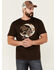 Moonshine Spirit Men's Graphic Short Sleeve Serenade Brown T-Shirt , Dark Brown, hi-res