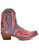 Image #2 - Corral Women's Polymer Overlay and Neon Embroidered Zipper Ankle Boots - Snip Toe, Purple, hi-res