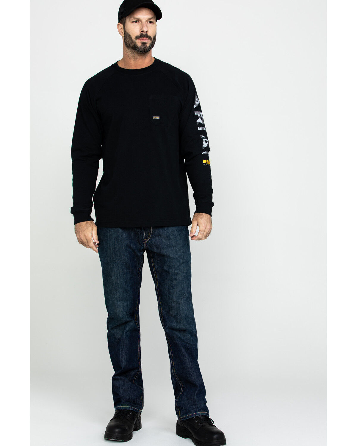 Image #6 - Ariat Men's Black Rebar Cotton Strong Graphic Long Sleeve Work Shirt - Big & Tall, , hi-res