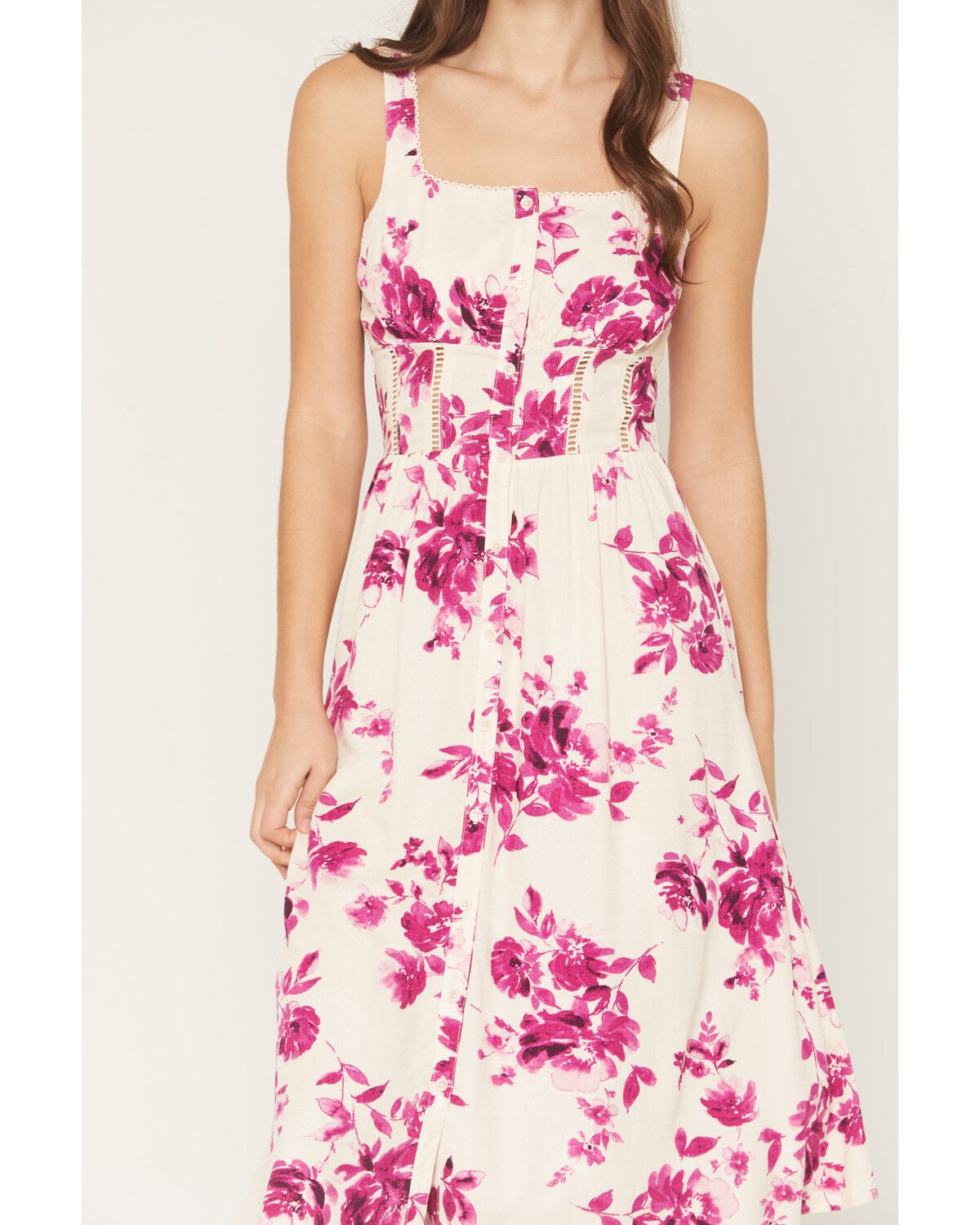Image #5 - Idyllwind Women's Pike Floral Print Button Front Midi Dress, Light Pink, hi-res